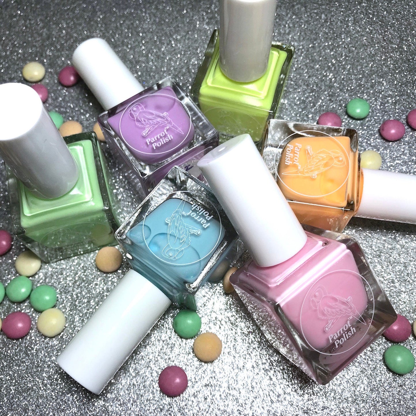 Parrot Polish The Macaron Neon Pastel Nail Polish Collection - Set of 6