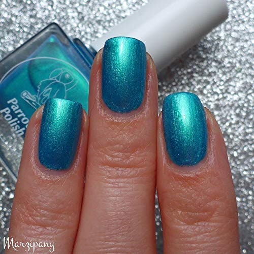 Parrot Polish Blue Macaw Teal Shimmer Nail Polish