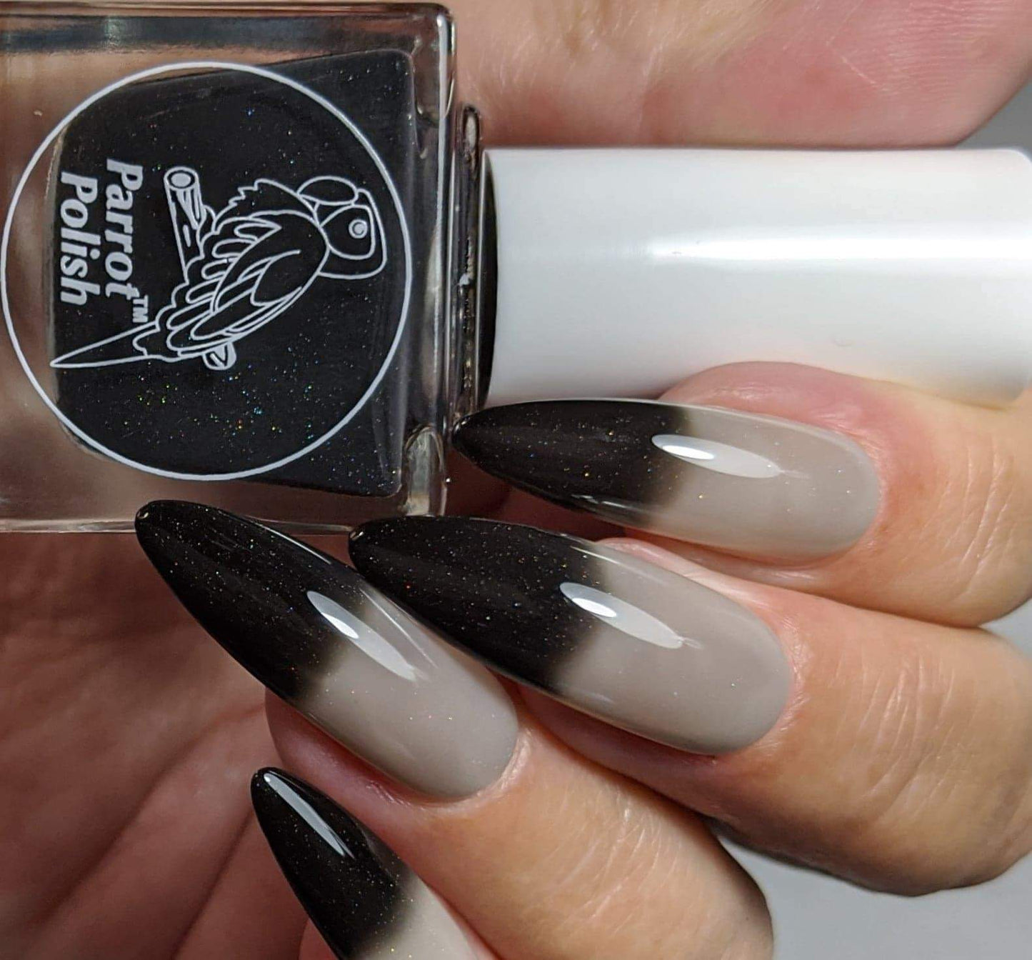 Parrot Polish Black Magic Thermal Nail Polish - Black/Grey