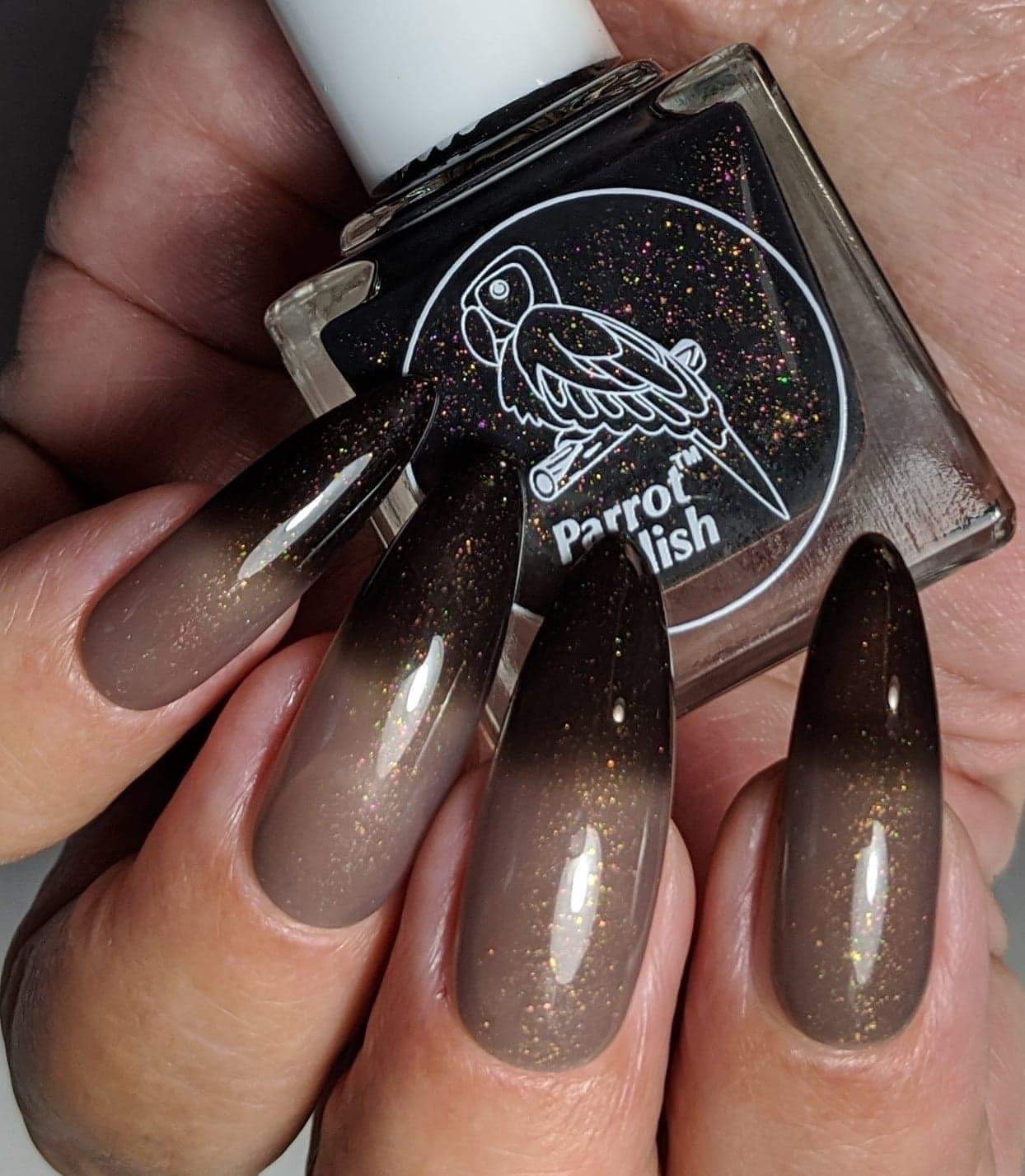 Parrot Polish Darkest Before the Light Thermal Nail Polish - Black/Grey