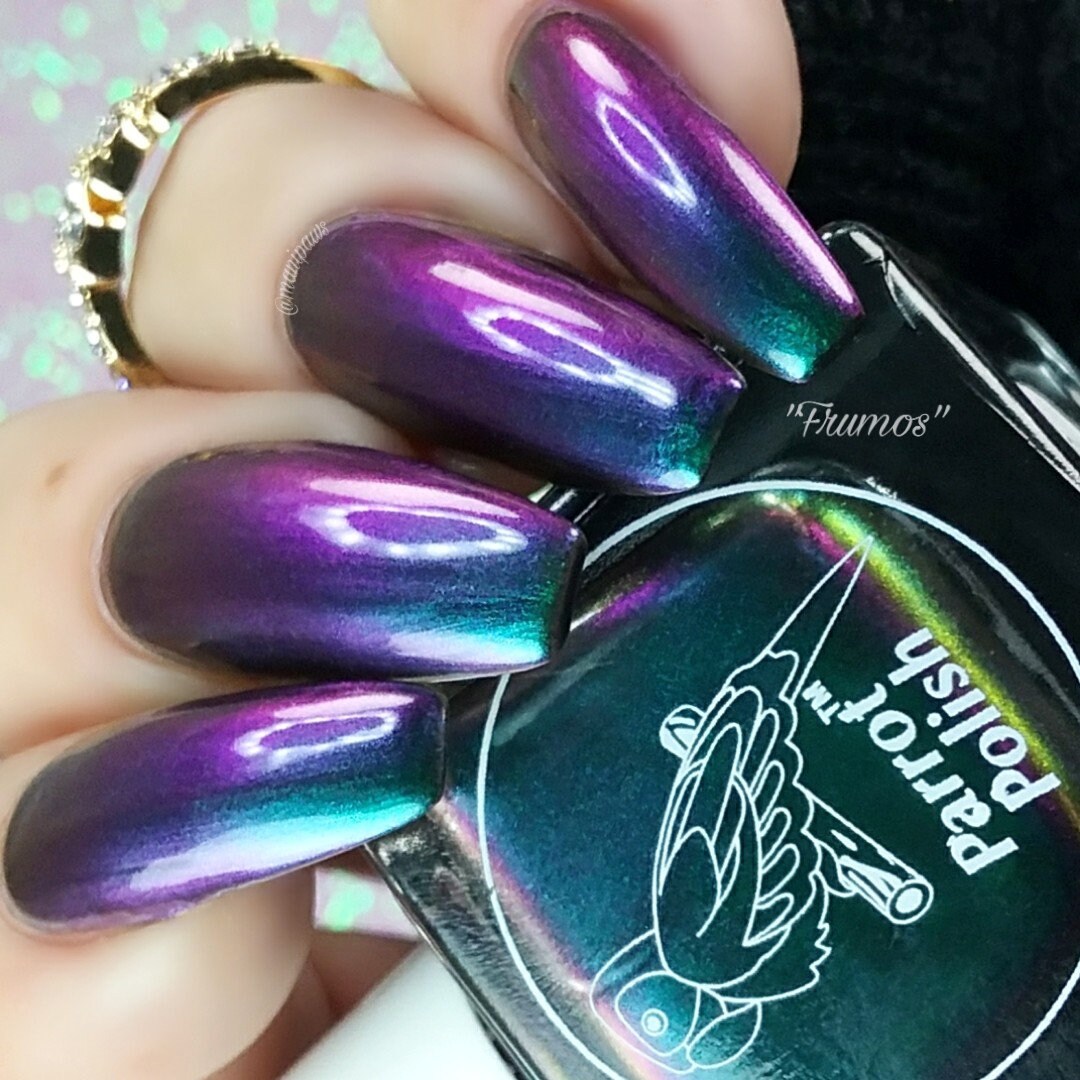 Parrot Polish Romanian Frumos Ultrachrome Nail Polish - Green/Blue/Purple