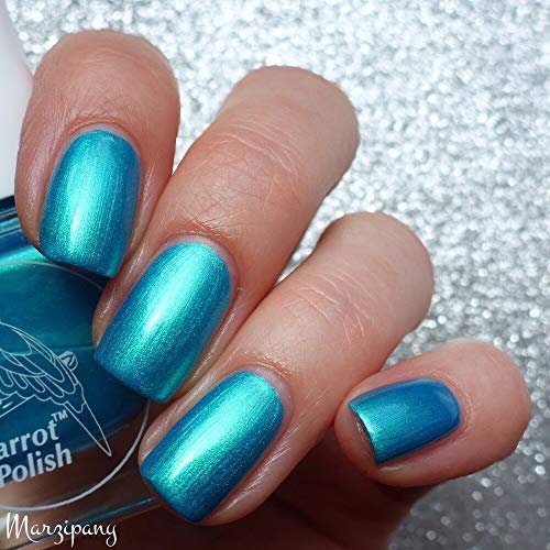 Parrot Polish Blue Macaw Teal Shimmer Nail Polish
