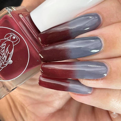 Parrot Polish Red Dragon Color Changing Thermal Nail Lacquer  - Red/Grey