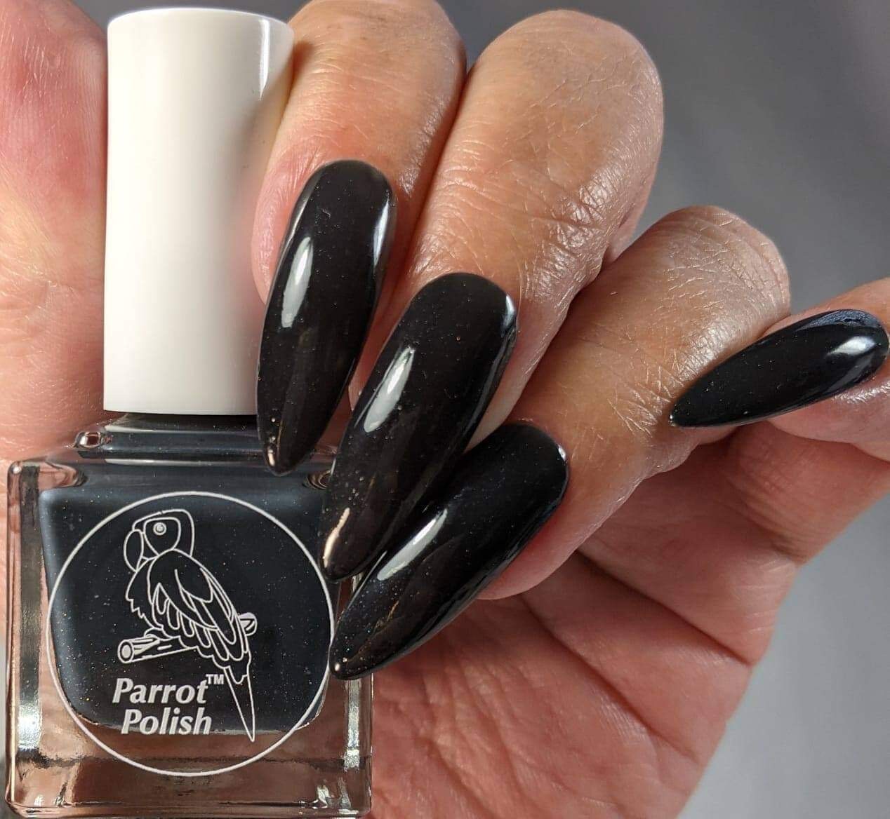 Parrot Polish Black Dragon Thermal Nail Polish - Black/Bluish Grey