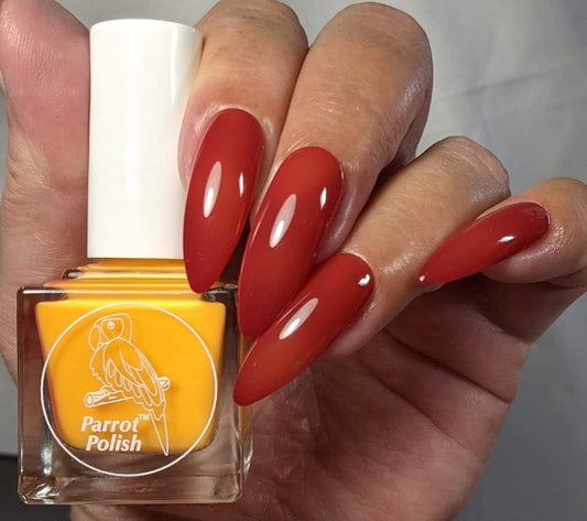 Parrot Polish Sunset Burn Solar Nail Polish - Orange/Red