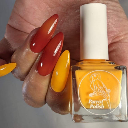 Parrot Polish Sunset Burn Solar Nail Polish - Orange/Red