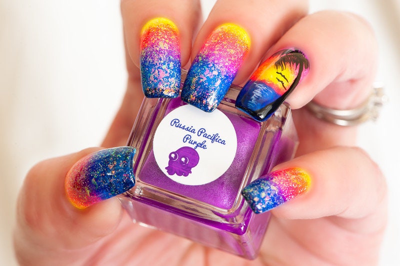 Parrot Polish Rossia Pacifica Purple Neon Nail Polish