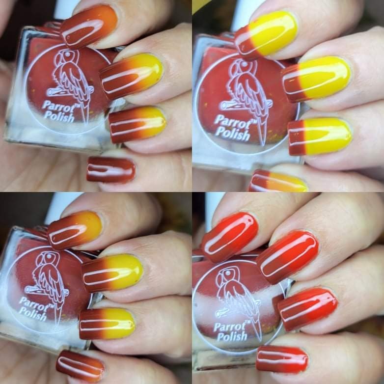 Parrot Polish Fall Feelings Thermal Nail Polish - Burgundy/Red/Yellow