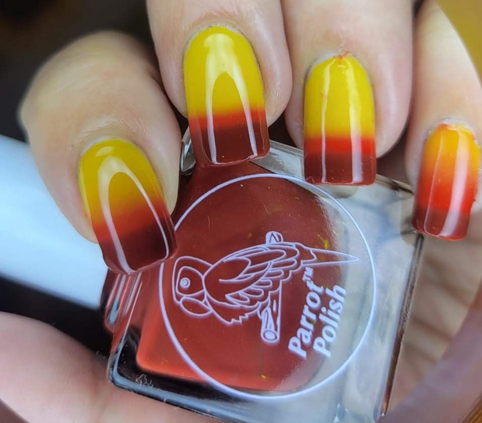 Parrot Polish Fall Feelings Thermal Nail Polish - Burgundy/Red/Yellow