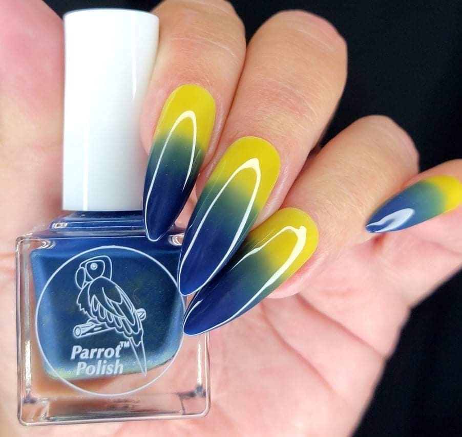 Parrot Polish Forget Me Not Thermal Nail Polish - Blue/Yellow