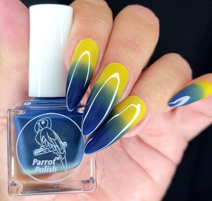 Parrot Polish Forget Me Not Thermal Nail Polish - Blue/Yellow