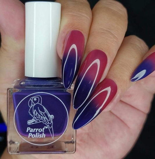 Parrot Polish Love in the Fields Thermal Nail Polish - Blue/Red