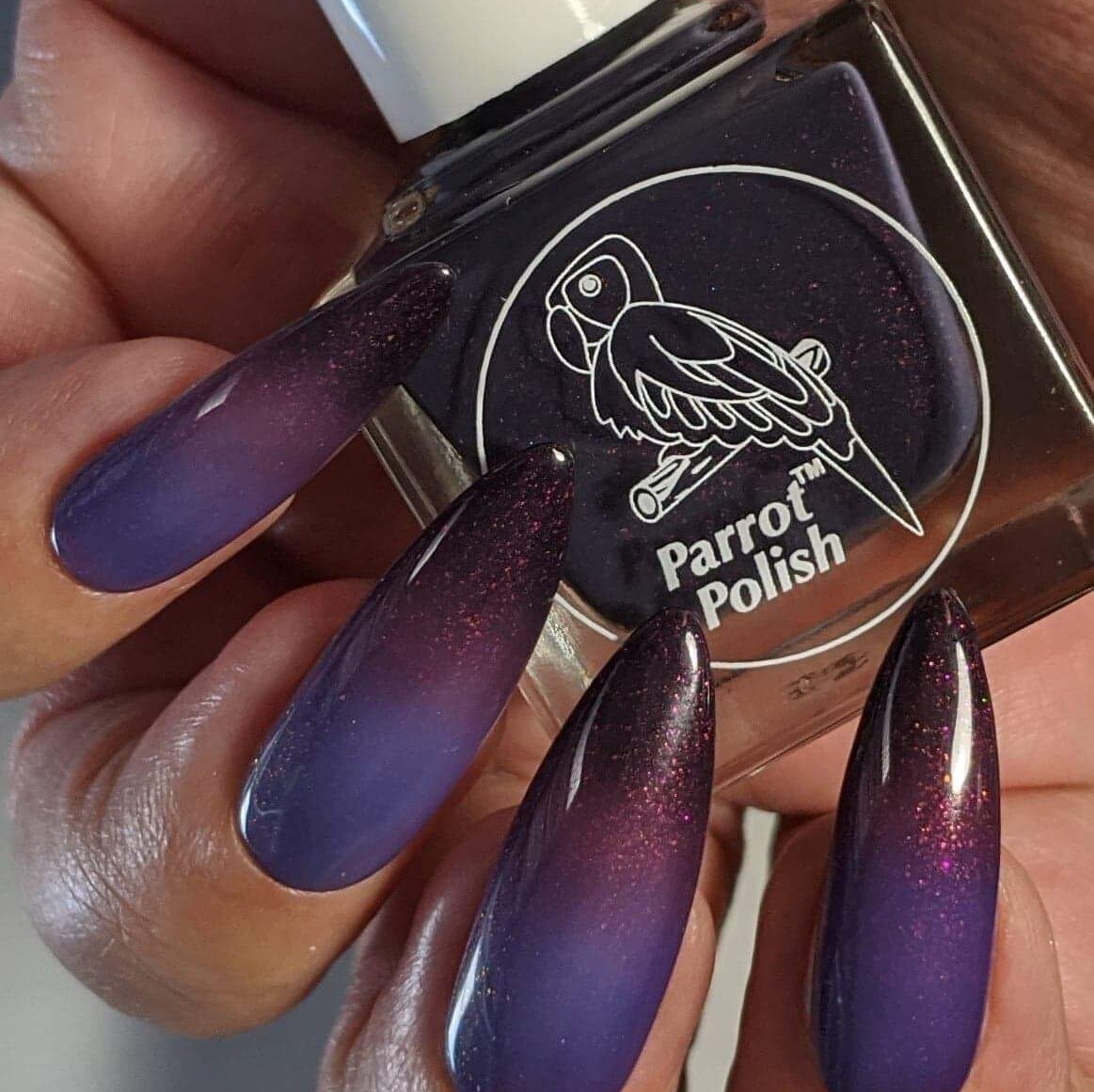 Parrot Polish The Seductress Thermal Nail Polish - Black/Red/Purple
